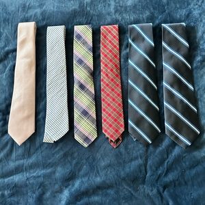 Skinny Ties. Lot of 6 neckties - REISS, Brooks Brothers, Flynn & O’Hara Tie